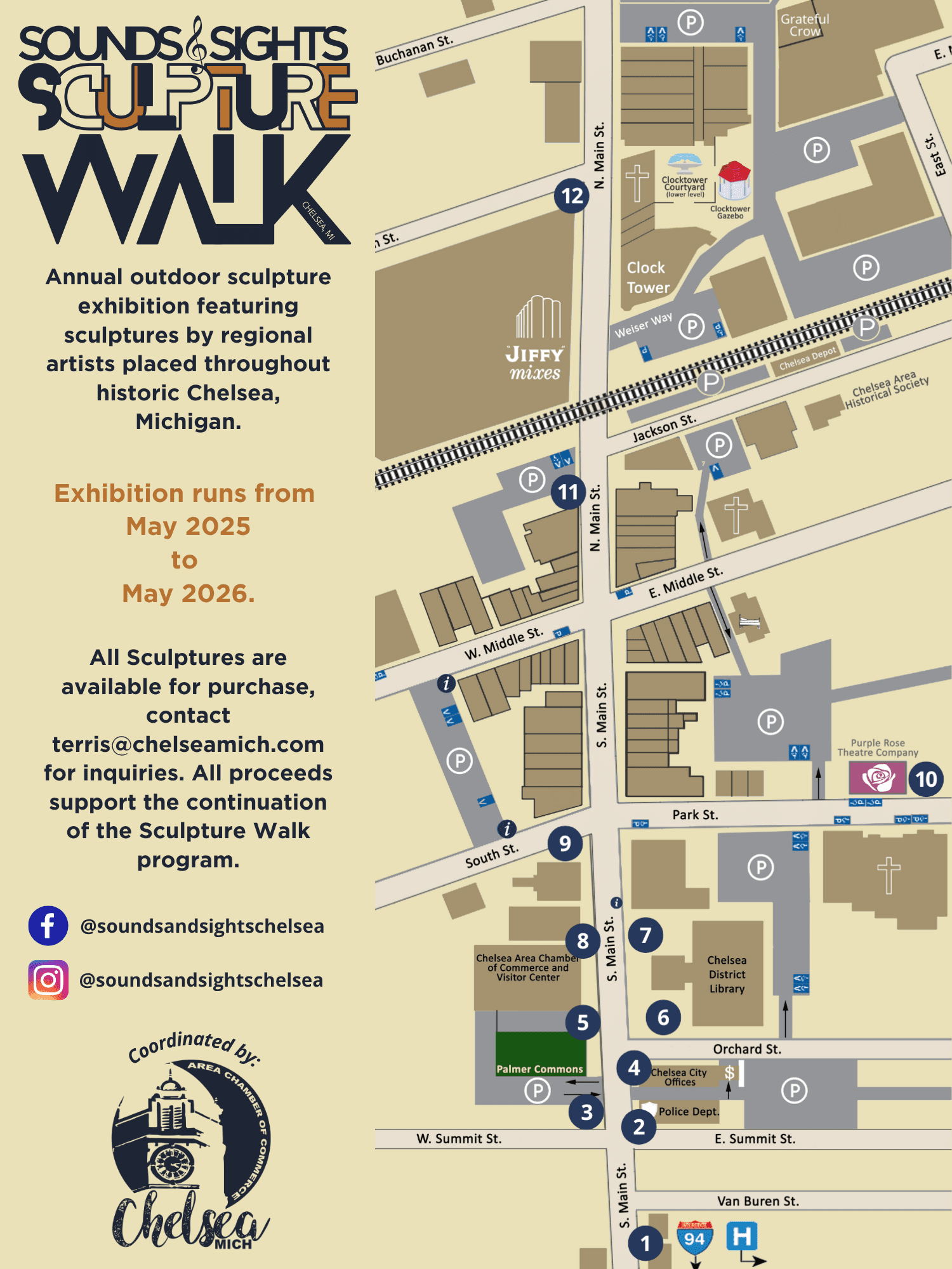 2025-26 Sculpture Walk Map